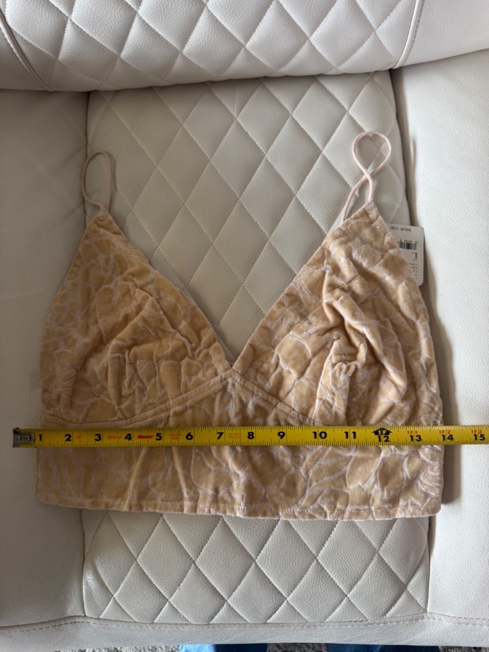 Free People Intimately FP Velvet Floral Bralette Crop Top NWT L - Picture 4 of 13